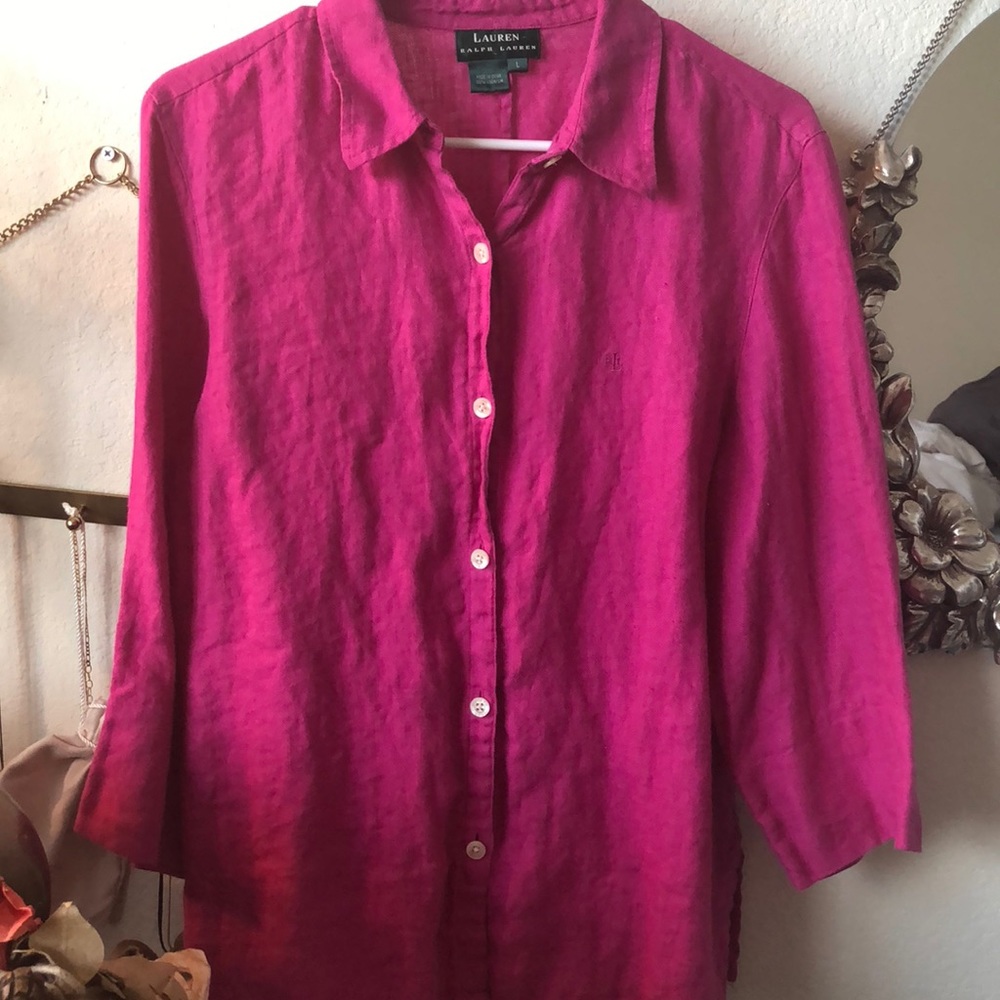Ralph Lauren linen pink button down